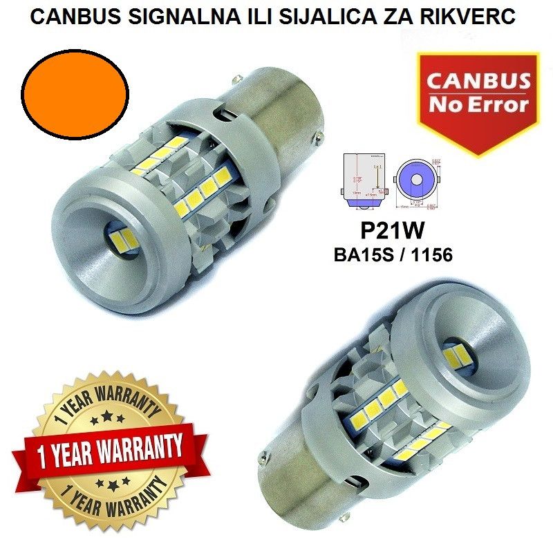 LED SIJALICE P21W BA15S 1156 - 26*3020smd narandzasta Beograd Zemun